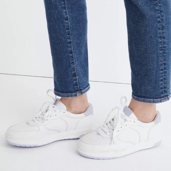 Madewell Court Low-Top Sneakers in White and Purple - Picture 3 of 9